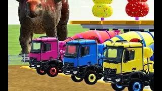 GARAGE with COLORS - TRANSPORTING POLICE CARS , CRANE , FIRE DEPARTMENT, MIXER RGB - FS22 #12
