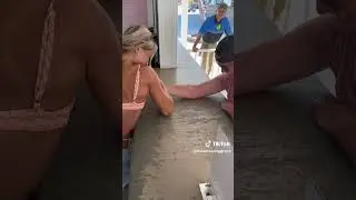 Mixed Armwrestling! She beat him up.