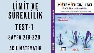 MATEMATİĞİN İLACI AYT SORU BANKASI (Limit ve Süreklilik Test-1)