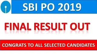 SBI PO 2019 RESULT OUT