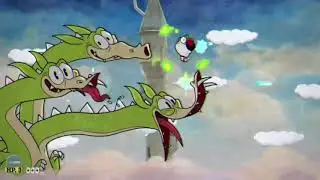 Cuphead - Grim Matchstick Green Dragon Regular Boss Fight, Xbox One Gameplay