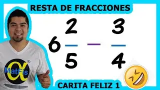 Resta fracción mixta y fracción común  Método Carita Feliz video 1 | Alfa MatFis