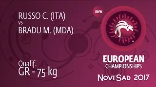 Qual. GR - 75 kg: M. BRADU (MDA) df. C. RUSSO (ITA) by TF, 8-0