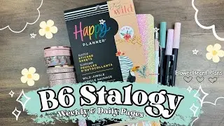 B6 Stalogy Plan with Me - Happy Planner Stickers & Simply Gilded Washi Tape - Weekly & Daily Pages