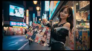 Qinxi enjoying her shopping trip at Japan Akihabara