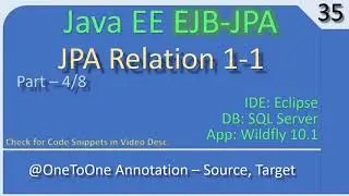 JPA Entiry 1 to 1 | Part 4 - OneToOne Annotation | JavaEE EJB JPA Tutorials #35