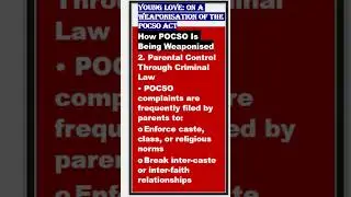 12/1/26 CURRENT AFFAIRS YOUNG LOVE: ON A WEAPONISATION OF THE POSCO ACT.