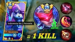 TOP 1 NOVARIA BUILD COUNTER SABER JUNGLER SOLO RANKED!! | GLOBAL NOVARIA BEST BUILD & EMBLEM MLBB