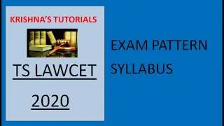 TS LAWCET - 2020  SYLLABUS AND EXAM PATTERN