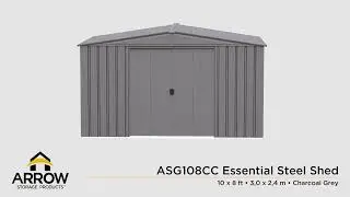 Take a 360 Tour of the Arrow Essential 10x8 Steel Shed Charcoal