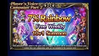 FFBE 7% Rainbow Free Weekly 10+1 Summon 2019-09-23