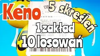 Keno. 1 zakład na 10 losowań. 5 skreśleń. Na chybił-trafił.
