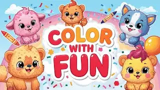 Cute Animals Coloring Fun 🐧🦏 | Learn Colors for Kids