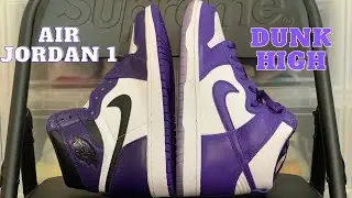 Nike dunk high varsity purple (w/ comparison to jordan 1 court purple)