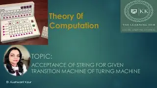 Acceptance of string By Turing machine || TRANSITION MACHINE OF TURING MACHINE || Solved Example