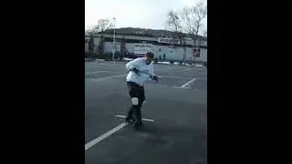 Gummifu&szlig; auf Inline Skates um die Jahrtausendwende