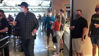 The Garage Food Hall at the Bottling District in Indianapolis, Indiana.