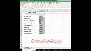 Create a Progress Report in an Excel #trending #catch #viralvideo #exceltips #shorts