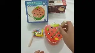 🍓 Fun & Educational! | Wooden Strawberry Magnetic Bug Catching Game for Toddlers! 🐛✨ #toys #kidstoys