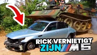 Rick vernietigt zijn M5 met Tank !!!