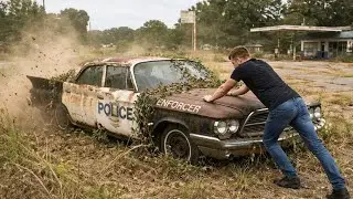 ASMR Car Restoration – Pushing & Saving an Abandoned Police Enforcer 1960