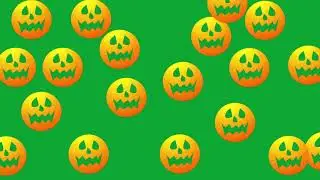 Halloween Pumpkin Falling from above on green screen background, 4k animation
