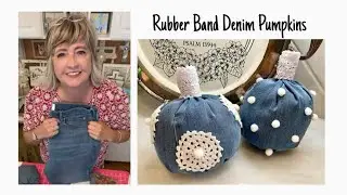 Rubber Band Denim Pumpkins