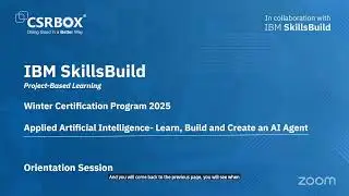 IBM SkillsBuild | Winter Certification Program | AI | Orientation