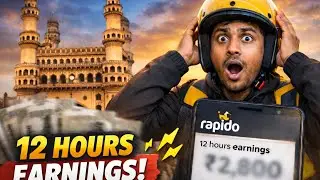 Sunday Rapido 12 Hrs Earnings Entha? | Hyderabad Bike Taxi Rider Real Income 🛵 @Raiderbiketaxi 