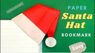 🎅PAPER SANTA HAT BOOKMARK | Origami Santa Claus Hat | DIY Christmas Paper Crafts