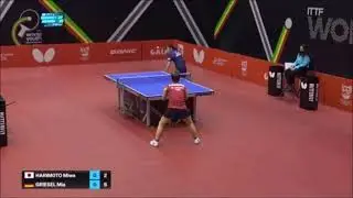 A faulted serve of  Miwa Harimoto (ITTF World Youth Championships 2021)