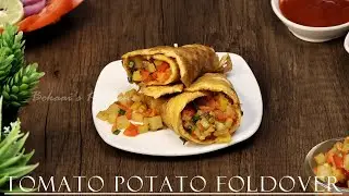 Bokaai's Tomato Potato Foldover | Potato Egg Roll | Street-Style Veg Egg Wrap | Tomato Aloo Pocket