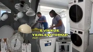 EVİMİZE YERLEŞİYORUZ PART-1 🏠🧹🧼 (Kargolarım, temizlik, badana, avizlerimiz, beyaz eşyalarımız)