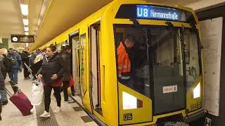 U-Bahn Berlin|Mitfahrt im frischen, aus der HU 5045 (alle Wagen und T&uuml;ren) nach Hermannstra&szlig;e
