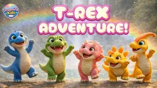 T-Rex Adventure! 🦖 Jungle River & Rainbow Waterfall Song | Kids Song
