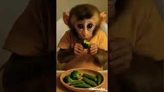 cute baby monkey eating vegetable&hearts;️🐵🥦 #cutebaby #monkey #shorts #ytshorts #yt #youtubeshorts #eating