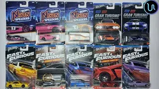 Unboxing 10 Hot Wheels Silverlines! Neon Speeders, Gran Turismo, Fast & Furious.