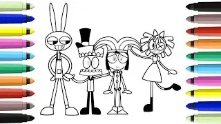 The Amazing Digital Circus - coloring Pages / How to color characters from digital circus pilot