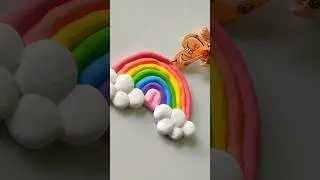 Diy Super Clay | DIY clay rainbow keychain 🌈 #clay #clayart #art #shorts