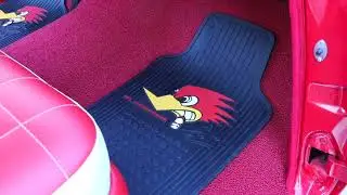 Universal Fit Rubber Floor Mats with Hot Rod Logos Rat Fink Mr Horsepower Mooneyes