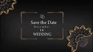 Wedding Invitation [Landscape] Gold Flower
