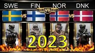 Sweden VS Finland VS Denmark VS Norway Military Power Comparison 2023 🇸🇪vs🇫🇮vs🇩🇰vs🇳🇴