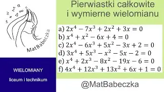 2.11.2 Rozwiąż równanie.a) 2x^4-7x^3+2x^2+3x=0 b) x^4+x^2-6x+4=0 c) 2x^4-6x^3+5x^2-3x+2=0 d) 3x^4+5x