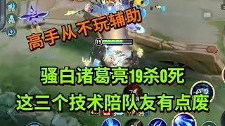 【王者荣耀骚白】骚白诸葛亮19杀0死 这三个技术陪队友有点废