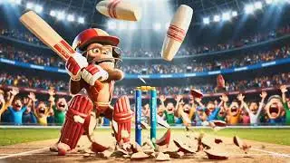 Over Smart Monkey OUT 😱🐒 | Clean Bowled | Funny Cricket Shorts