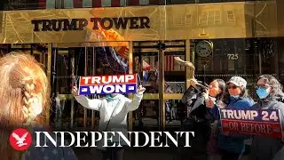Five Trump supporters protest outside Trump Tower amid rumours of his arrest