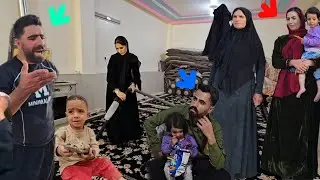 Zahra cleaning the house and Hamed helping Zahra