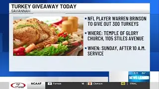 Savannah native, NFL player Warrren Brinson gives out 300 turkeys