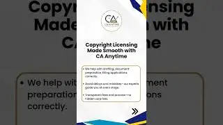 Protect your creative work with a Copyright License!At CA Anytime.
