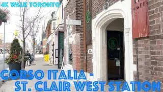 Corso Italia -  Hillcrest Village - St. Clair West TTC Subway Station: 4K Slow Walk Toronto, Canada